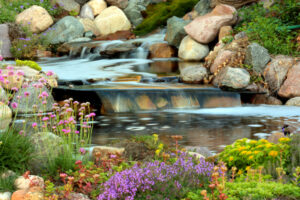 a,perfect,cascade,of,water,over,the,rocks,in,a